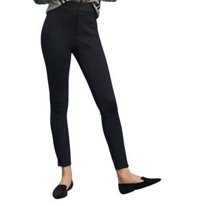 Anthropologie Black Essential Slim Zipper Ankle Fitted Stretch Pants Size 10